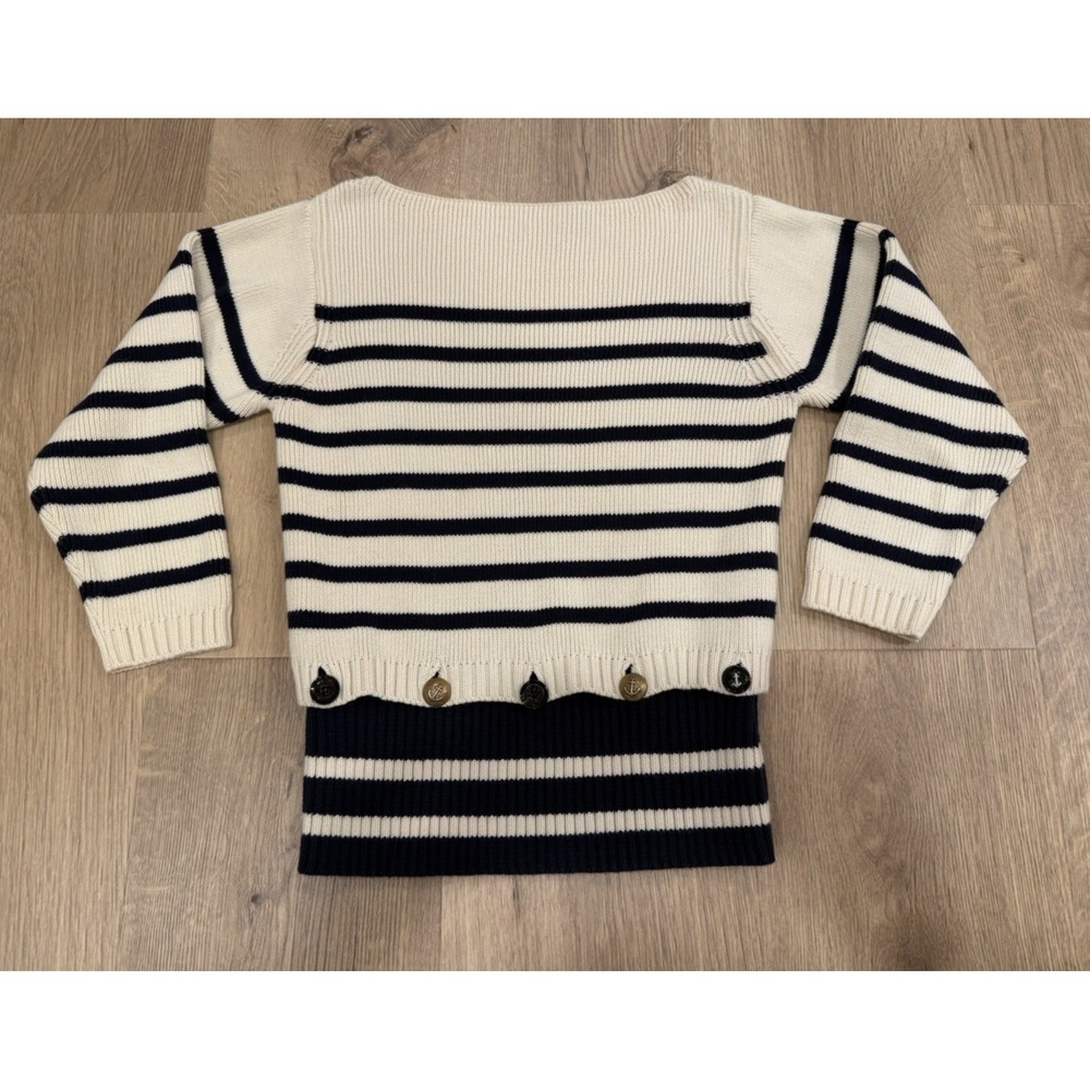 Women's Zara SRPLS Nautical Striped Sweater S Anchor Buttons Made in Portugal